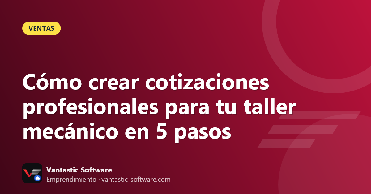 Portada: mano de mecánico entregando una cotización impresa con logo del taller