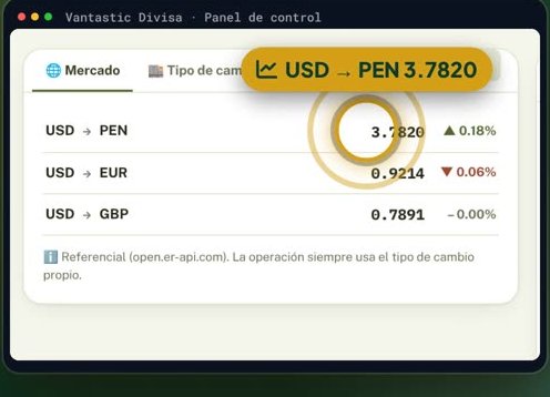 Pantalla de Vantastic Divisa