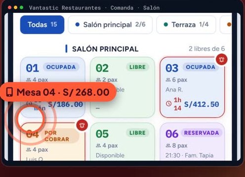 Pantalla de Vantastic Restaurantes