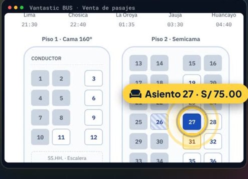 Pantalla de Vantastic BUS